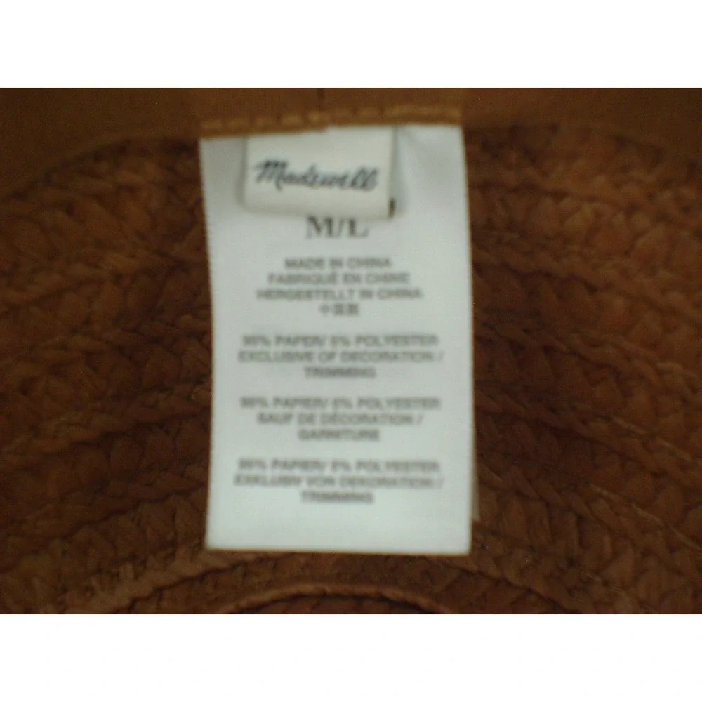 Madewell Straw Fedora Hat Tan Brown Cream Ribbon MD832‎ SP23 Mens Womens ML